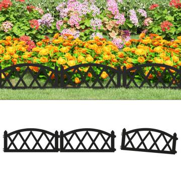 Lawn Edgings 17 pcs Black 10 m PP - Durable Garden Fencing