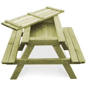 Children's Picnic Table with Benches - Durable Pinewood Set