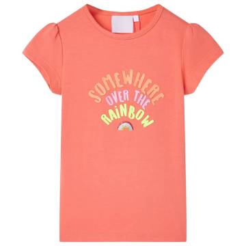 Affordable Coral Kids' T-shirt - Rainbow Design, Size 92