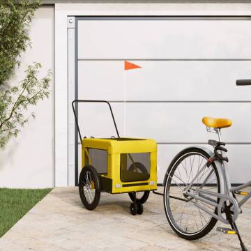 Pet Bike Trailer - Yellow and Black Oxford Fabric & Iron