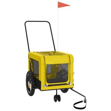 Pet Bike Trailer - Yellow and Black Oxford Fabric & Iron