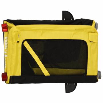 Pet Bike Trailer - Yellow and Black Oxford Fabric & Iron