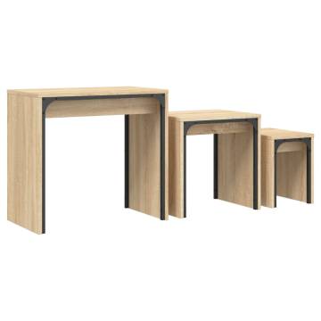 Nesting Coffee Tables 3 pcs - Sonoma Oak Engineered Wood