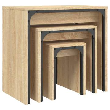 Nesting Coffee Tables 3 pcs - Sonoma Oak Engineered Wood