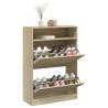 Shoe Cabinet with 2 Flip-Drawers - Sonoma Oak 80x34x116 cm