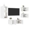 5 Piece TV Wall Units with LED White Engineered Wood Colour white Quantity in Package 1 