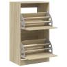 Shoe Cabinet with 2 Flip-Drawers - Sonoma Oak | Hipomarket