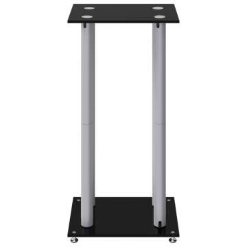 Speaker Stands 2 pcs Black&Silver - Durable Glass Design