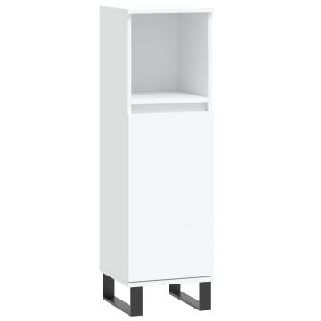 3 Piece Bathroom Cabinet Set - Stylish White Engineered Wood