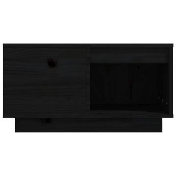 Elegant Black Coffee Table - Solid Pinewood 60x61x32.5 cm