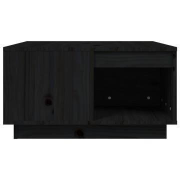 Elegant Black Coffee Table - Solid Pinewood 60x61x32.5 cm