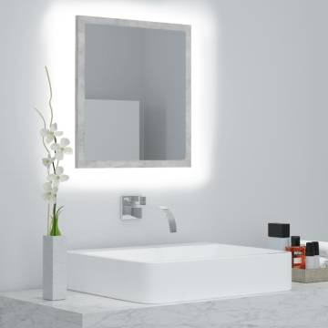 LED Bathroom Mirror Concrete Grey - Stylish & Functional | HipoMarket