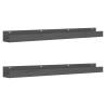 Wall Shelves 2 pcs Grey - Solid Pine Wood | HipoMarket UK