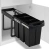 Kitchen Cupboard Pull-out Dustbin Soft-Close 36 L Size 51.8 x 26 x 41.3 cm Capacity 36 l Number of bins 3 