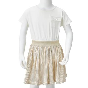 Kids' Ecru Dress with Short Sleeves - Age 7-8 | Hipo Market