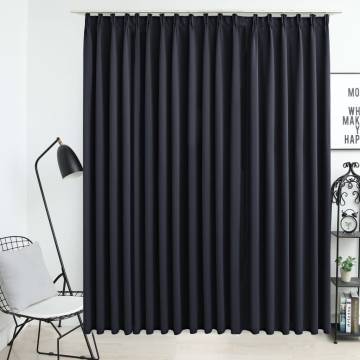 Blackout Curtain with Hooks - Elegant Black 290x245 cm