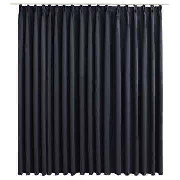 Blackout Curtain with Hooks - Elegant Black 290x245 cm