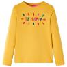 Kids' T-shirt with Long Sleeves Dark Ochre 140 Colour ochre Size 140 (9-10y) 