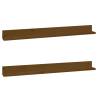 Honey Brown Wall Shelves - 2 pcs Solid Pine, 110x11x9 cm