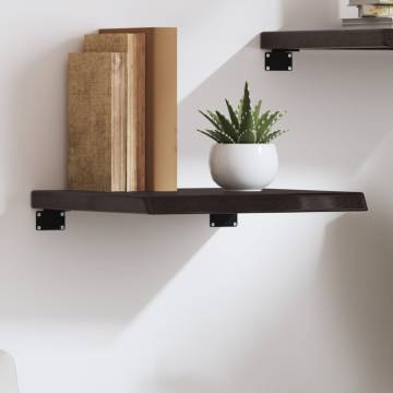 Wall Shelf Dark Brown 40x40cm - Treated Solid Oak Wood