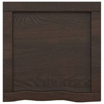 Wall Shelf Dark Brown 40x40cm - Treated Solid Oak Wood