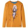 Kids' T-shirt with Long Sleeves Dark Ochre 140 Colour ochre Size 140 (9-10y) 