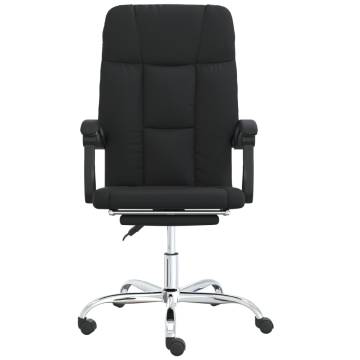 Comfortable Reclining Office Chair - Black Faux Leather