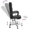 Comfortable Reclining Office Chair - Black Faux Leather