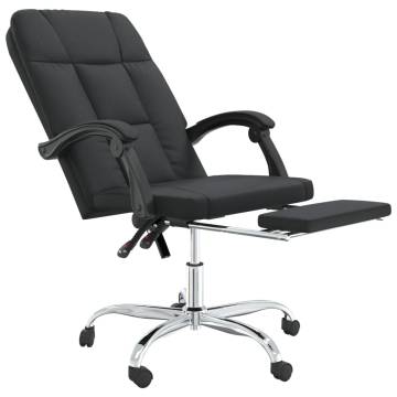 Comfortable Reclining Office Chair - Black Faux Leather