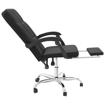 Comfortable Reclining Office Chair - Black Faux Leather