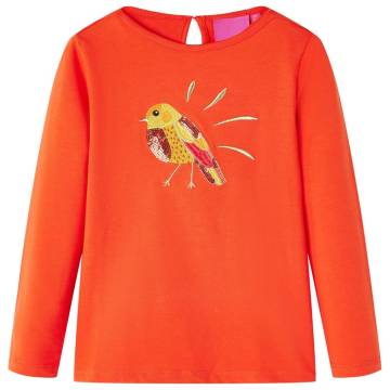 Kids' Long Sleeve T-Shirt - Dark Orange Size 128 | HipoMarket