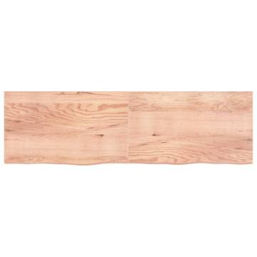 Light Brown Solid Wood Bathroom Countertop - 200x60 cm