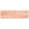 Light Brown Solid Wood Bathroom Countertop - 200x60 cm