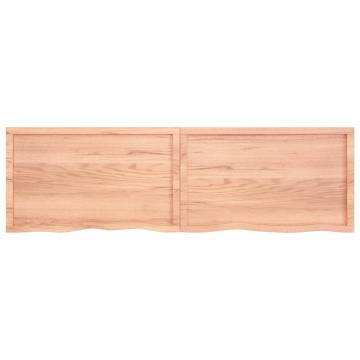 Light Brown Solid Wood Bathroom Countertop - 200x60 cm