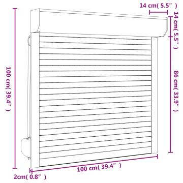 Roller Shutter Aluminium 100x100 cm Anthracite | HipoMarket