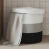 Storage Basket with Lid - White & Black Cotton Ø40x35 cm