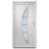 Front Door White 98x208 cm PVC - Enhance Your Home's Security