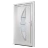 Front Door White 98x208 cm PVC - Enhance Your Home's Security