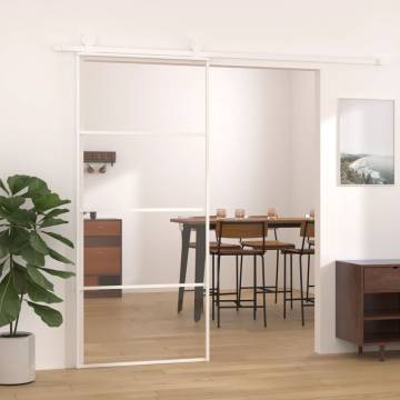 Sliding Door ESG Glass and Aluminium White 90x205 cm