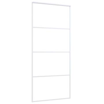 Sliding Door ESG Glass and Aluminium White 90x205 cm