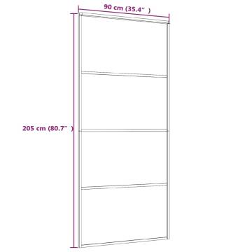 Sliding Door ESG Glass and Aluminium White 90x205 cm