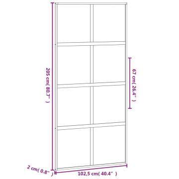 Sliding Door Black 102.5x205 cm Tempered Glass & Aluminium