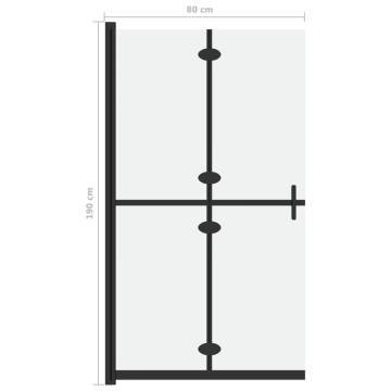 Foldable Walk-in Shower Wall - Frosted ESG Glass 80x190 cm