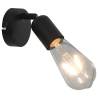 Spot Lights 2 pcs with Filament Bulbs 2 W Black E27 - Hipo Market