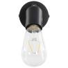 Spot Lights 2 pcs with Filament Bulbs 2 W Black E27 - Hipo Market