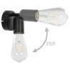 Spot Lights 2 pcs with Filament Bulbs 2 W Black E27 - Hipo Market