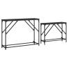 Stylish Nesting Console Tables - Black Engineered Wood Set