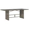 Garden Table with Glass Top - Grey Poly Rattan 190x80 cm