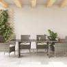 Garden Table with Glass Top - Grey Poly Rattan 190x80 cm