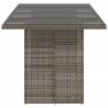 Garden Table with Glass Top - Grey Poly Rattan 190x80 cm